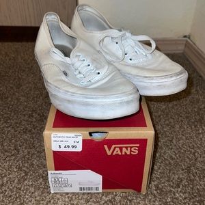 Mens True White Authentic Vans size 9m